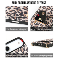 Étuis de téléphone portable en cuir véritable à imprimé léopard de luxe personnalisables avec porte-cartes pour iPhone