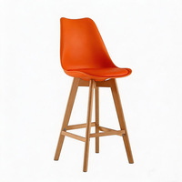 Tabourets de bar noirs avec coussin, chaises de bar de style scandinave avec dossier et repose-pieds, tabourets de cuisine, meubles pour la maison
