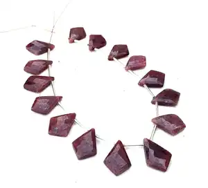 Natural Red Ruby Gemstone 15 Pieces Faceted Fancy Shape Beads Wholesale Manufacturer Genuine High Quality