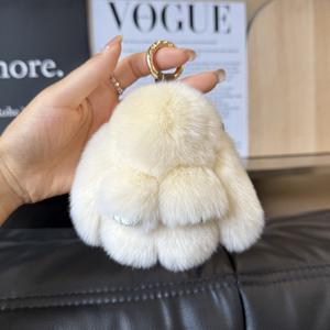 Umoo - Llavero <span class=keywords><strong>de</strong></span> Peluche Suave con Forma 3D <span class=keywords><strong>de</strong></span> Conejo Rex Auténtico, 10 cm, Colgante Decorativo para Bolsos - Product Image 4