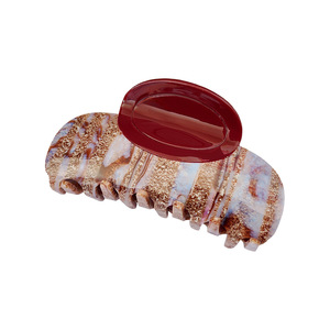 Phụ nữ bán chạy nhất phụ kiện tóc đuôi ngựa kẻ sọc màu bị chặn lấy bóng đầu cá mập Clip móng vuốt tóc nóng - Product Image 3