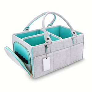 Organizador de Pañales Grande con Asa, Cesta de Fieltro Neutral para Bebé, Niño o Niña, para Guardería, Coche o Cambiador - Product Image 1