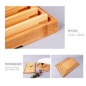 Bamboo <b>Tea</b> <b>Tray</b> Rectangular Japanese Style Customizable For Home Hotel Restaurant Use - Product Image 2