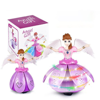 Jouet de princesse fée dansante électrique avec musique et lumières LED, figurine rotative interactive, robot lumineux pour enfants