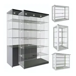 Keway <span class=keywords><strong>freestanding</strong></span> Glass tủ trưng bày hiển thị truy cập hiện đại phong cách đương đại hiển thị trường hợp - Product Image 1