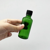 Bouteilles d'huile essentielle en verre vert vides de 30 ml, 50 ml, 100 ml avec bouchon à vis et compte-gouttes pour cosmétiques et huiles d'aromathérapie