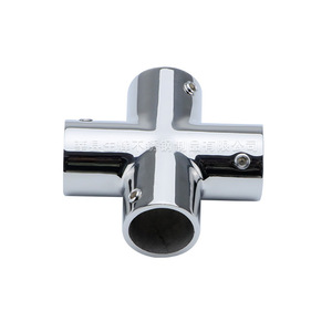 Cross Shaped 316 Stainless Steel Tubular Joint 22MM 25MM 30MM 32MM Mirror Polished Marine Hardware For <b>Yacht</b> Railing - Product Image 2