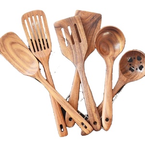 Juego de Utensilios de Cocina de Madera de Teca Natural de Alta Calidad, 10 Piezas, Espátula Antiadherente, Herramientas de Cocina - Product Image 3