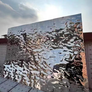 Hochwertige Edelstahlblech-Wand paneele Wasser welligkeit effekt Heiß verkauf 2B Oberflächen wand dekoration Schnitt geschweißt gebogen - Product Image 3