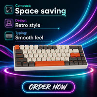 Clavier mécanique de jeu RGB 65% personnalisé à échange à chaud, trois modes, 68 touches, en stock