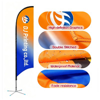 Drapeau publicitaire personnalisé pour événements extérieurs, imprimé par sublimation, logo, imperméable, drapeau télescopique en polyester pour la plage
