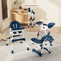 Chaise haute multifonctionnelle pour bébé, siège pliable pour enfants, table à manger, chaise à bascule portable réglable en hauteur pour nourrissons QN-618 6