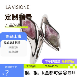 แหวนเงินแท้ 925 ประดับอัญมณี งานฝีมืออิตาลี สไตล์วินเทจ สำหรับผู้หญิง ประดับคริสตัลและเพชรเทียม เหมาะสำหรับเป็นของขวัญวันครบรอบ - Product Image 3