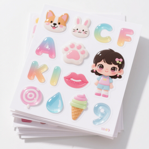 Haute qualité 3d Puffy autocollants princesse habiller dessin animé fille autocollants étanche décalcomanies 3d autocollant Anime - Product Image 3