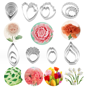 Vente chaude bricolage 26 pièces/ensemble <span class=keywords><strong>pivoine</strong></span> Fondant Cutter moule Fondant Rose acier inoxydable moule à biscuits - Product Image 2