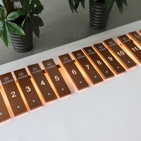 EZD Fabricant d'Usine Arabe Personnalisé Cuivre Antique Acier Inoxydable Signe de Numéro de Porte d'Hôtel Signe Lumineux LED