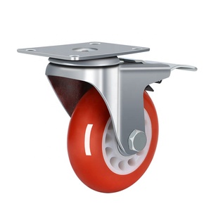 3" 4" 5" Heavy Duty Rubber Castor Red Trolley Wheel Industrial swivel Caster