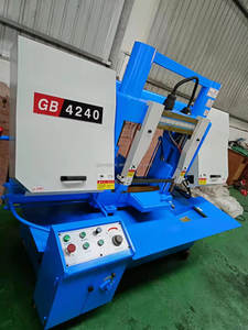 Haute précision GB4240 <span class=keywords><strong>petite</strong></span> découpeuse de barre métallique <span class=keywords><strong>scie</strong></span> à ruban horizontale semi-automatique à Double colonne méthode de Tension mécanique - Product Image 5