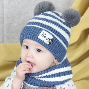 Automne et hiver garçons pull casquette filles tricoté <span class=keywords><strong>laine</strong></span> chapeau velours épaissi chaud chapeau pour enfants tissu commun - Product Image 3