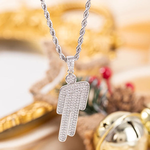 Collana con Pendente in Zirconia Stile <span class=keywords><strong>Billie</strong></span> Eilish, Gioielli Hip Hop di Tendenza - Product Image 3