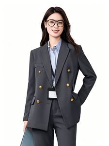 <span class=keywords><strong>Veste</strong></span> de costume croisée pour <span class=keywords><strong>femme</strong></span>, idéale pour les entretiens d'embauche (étudiants universitaires, fonctionnaires) printemps-automne, tenue formelle de haute qualité - Product Image 3