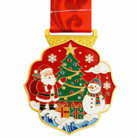 Groothandel Kerst Metalen Trofeeën Award Medailles Geschilderd Goud Zilver Wintervakantie Eerste Prijs Prijzen Feest Cadeauset Decoraties