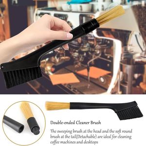 Brosses <span class=keywords><strong>de</strong></span> <span class=keywords><strong>nettoyage</strong></span> détachables à double tête pour machine à café, outil pour grains <span class=keywords><strong>de</strong></span> café, brosse <span class=keywords><strong>de</strong></span> dépoussiérage pour machine à expresso et broyeur - Product Image 3