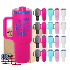 US Warehouse H2.0 Stainless Steel White Plated 40oz Tumbler Handle Vacuum <b>Insulated</b> <b>Mug</b> Eco-Friendly with Straw Laser Engraving - Product Image 1