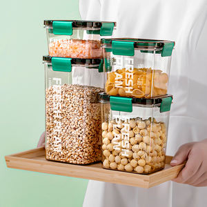 Offre Spéciale Récipients et stockage de céréales de cuisine sans BPA de qualité alimentaire avec couvercles et <span class=keywords><strong>mots</strong></span> imprimés Récipients hermétiques pour le stockage des aliments - Product Image 3