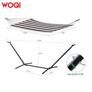 Hamaca Resistente Woqi con Estructura Metálica y Algodón para Adultos, Capacidad de 250 Libras, Fácil de Montar, Ideal para Camping y Senderismo - Product Image 4