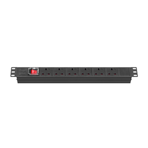 1U 6-Way UK ổ cắm giá điện dải PDU với <span class=keywords><strong>switch</strong></span> CE/ROHS chứng nhận 250V cho mạng tủ và dữ liệu trung tâm - Product Image 1