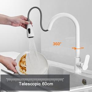 <span class=keywords><strong>Robinet</strong></span> de cuisine en acier inoxydable blanc à vente chaude, <span class=keywords><strong>robinet</strong></span> à une touche <span class=keywords><strong>pour</strong></span> arrêter l'eau et <span class=keywords><strong>robinet</strong></span> extractible - Product Image 3