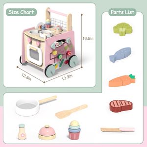Marche-<span class=keywords><strong>bébé</strong></span> en bois 4-en-1 avec jouets à pousser, jouets sensoriels Montessori, jouets <span class=keywords><strong>pour</strong></span> apprendre à marcher <span class=keywords><strong>pour</strong></span> bébés filles et garçons - Product Image 4