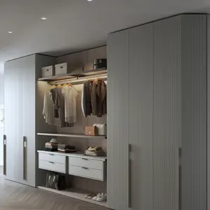 Laca armários design simples quarto guarda-roupas fábrica atacado preço modular guarda-roupas