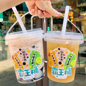 ถ้วยเครื่องดื่ม24ออนซ์32ออนซ์แบบใช้แล้วทิ้งถ้วยพลาสติก PP ใสชาผลไม้พร้อมที่จับและฝาถ้วยผลไม้ - Product Image 2