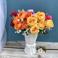 5 têtes de pivoines en soie artificielles pour centres de table de mariage, décoration intérieure, aménagement paysager et fleurs décoratives