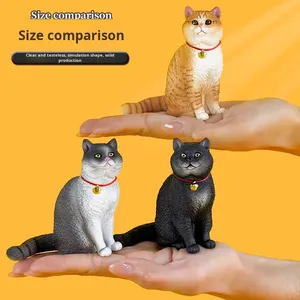 Conjunto de modelo de <span class=keywords><strong>gato</strong></span> realista de PVC, <span class=keywords><strong>gato</strong></span> <span class=keywords><strong>atigrado</strong></span> amarillo <span class=keywords><strong>y</strong></span> figuritas de gatito <span class=keywords><strong>blanco</strong></span> <span class=keywords><strong>y</strong></span> negro, juguetes congelados para niños <span class=keywords><strong>y</strong></span> niñas - Product Image 4