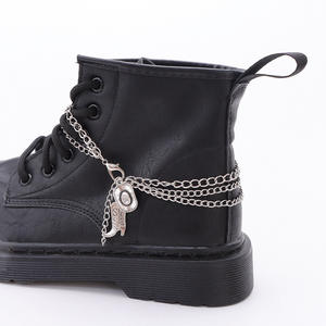 Western Cowboy <b>Boot</b> Chain With Hat And <b>Boot</b> Pendant Silver Metal Unisex Casual Fashion <b>Jewelry</b> For <b>Boots</b> - Product Image 1