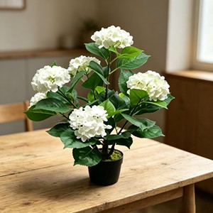 Artificial Hydrangea Green Plant Potted Flower <b>Tree</b> Decorative Piece for Living Room - Product Image 5