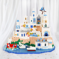 Modèle d'architecture en vente en gros de blocs de construction jouets micro blocs mini briques château bricolage jouets éducatifs pour les enfants assemblage