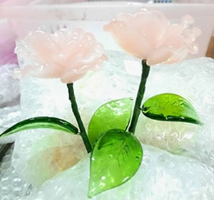 Figurita de flor de cristal en miniatura, diseño innovador, Rosa - Product Image 5