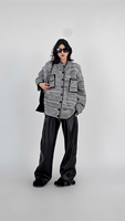 Pull cardigan en tricot à manches longues gris pour femmes, style coréen, ample, simple, polyvalent, décontracté, pour l'automne et l'hiver