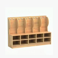 Casier de rangement en bois Montessori pour maternelle, armoire de garderie, organisateur de rangement pour sacs à dos, vêtements et chaussures de tout-petits