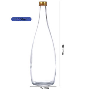ขวดเครื่องดื่มแก้วรูปทรง <span class=keywords><strong>Evian</strong></span> 1L น้ำแร่ที่มีฝาโลหะ - Product Image 2