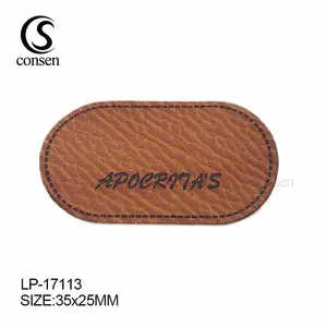 Etiquetas de cuero con logotipo en relieve personalizado de diseño de piel sintética para jeans / chaqueta