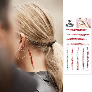 2025 nuevas pegatinas populares de <span class=keywords><strong>tatuaje</strong></span> de Halloween puntadas de herida cicatriz efectos especiales maquillaje tatuajes temporales impermeables - Product Image 2