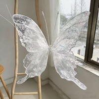 Décoration florale artificielle en dentelle douce parfumée faite à la main, motif papillon, pour scène de mariage, hôtel, centre commercial, vitrine