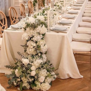 ممر زهور MSFAME فاخر بتصميم زهور اصطناعية للفعاليات، زينة وردية لطاولة الزفاف - Product Image 1