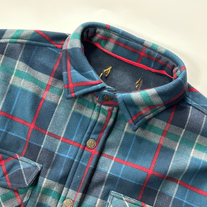 Camicia in pile da uomo con due tasche sul petto, <span class=keywords><strong>a</strong></span> <span class=keywords><strong>quadri</strong></span>, stile giacca, prodotta in Cina - Product Image 3