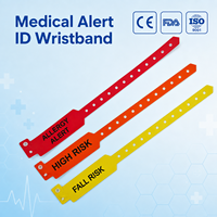 Bracelet d'identification médicale en plastique pour patient hospitalier avec alerte RISQUE DE CHUTE/ALLERGYE pour adulte